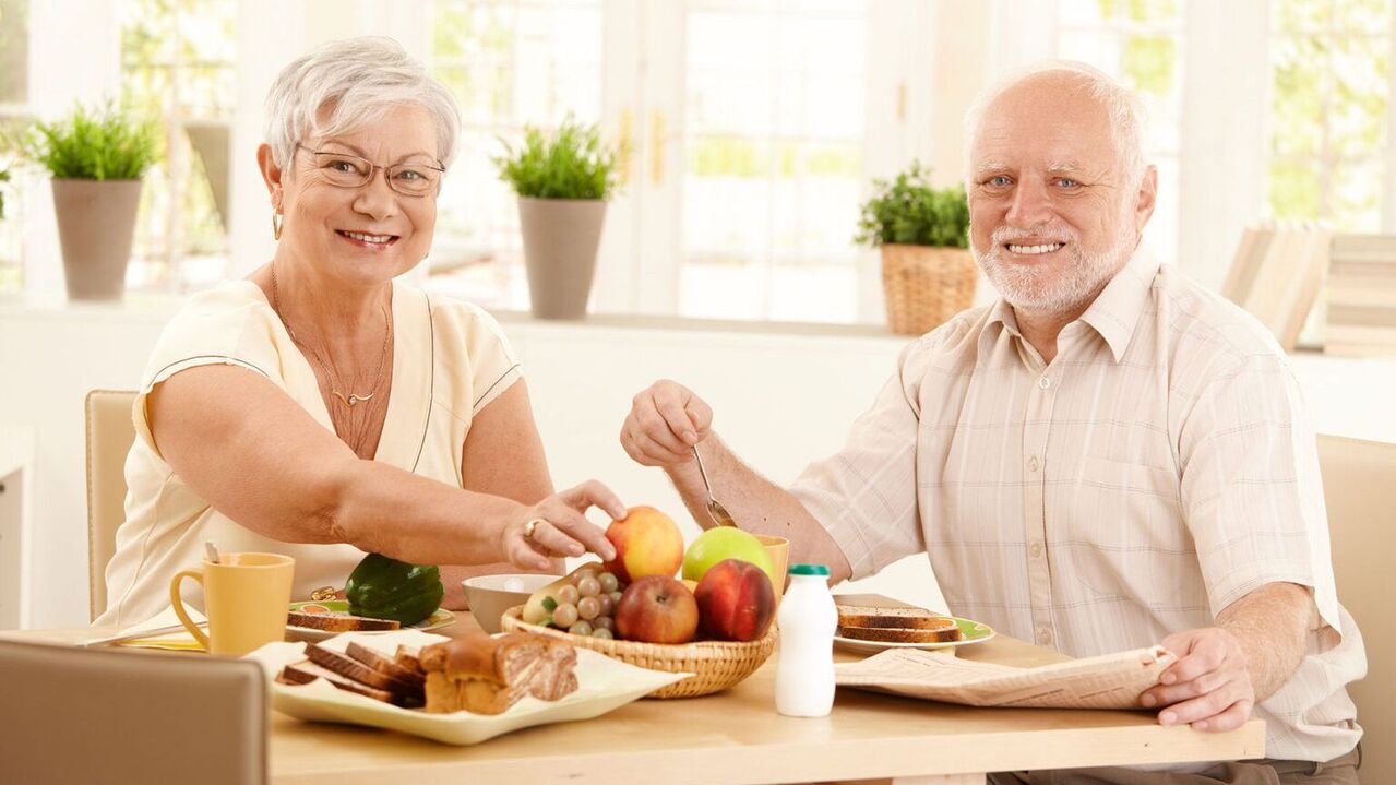 Elderly couple happy with life