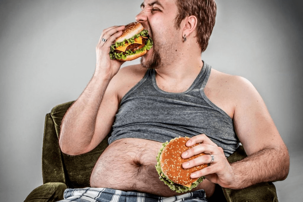 Man eats food food